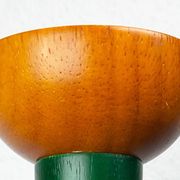 Postmodern yellow, green, red wooden chandelier Monokel by Ikea, 1980s.
