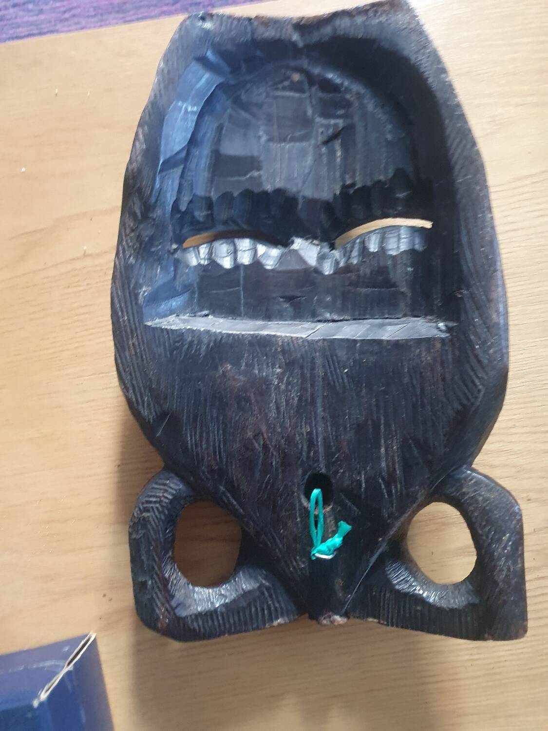 African ceremonial mask in handmade ebony wood