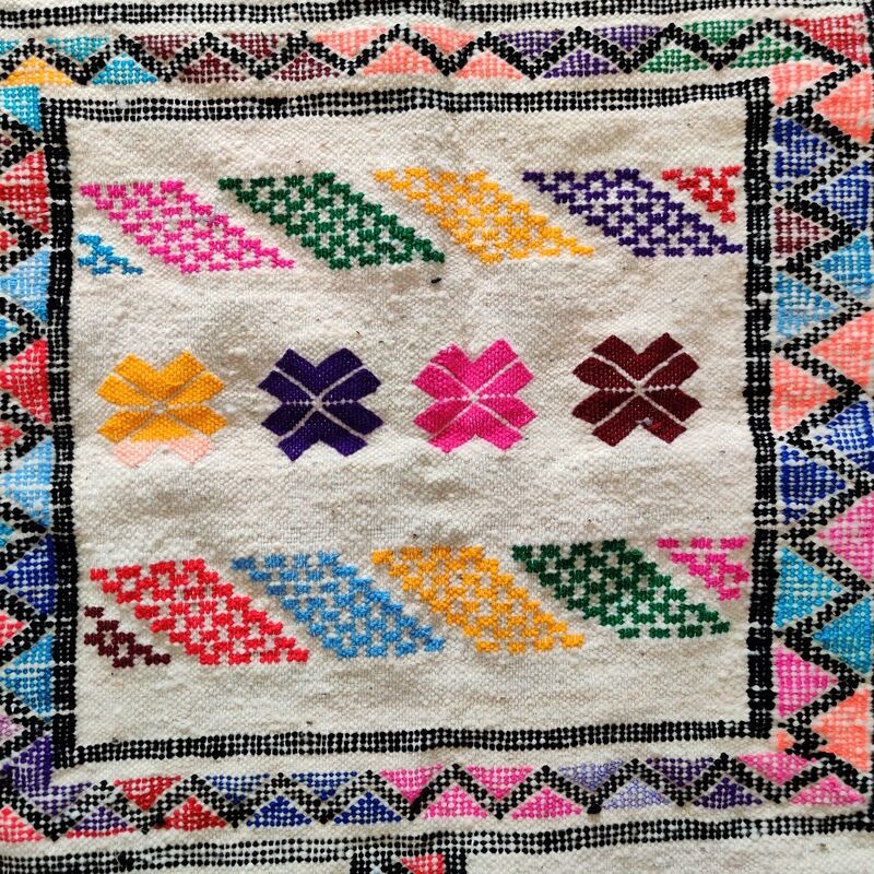 Moroccan carpet ethnic wool 95x155 cm