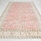 Tapis vintage surdimensionné en laine fait main, couleur pêche pâle, 7 x 11 cm, 219 x 338 cm