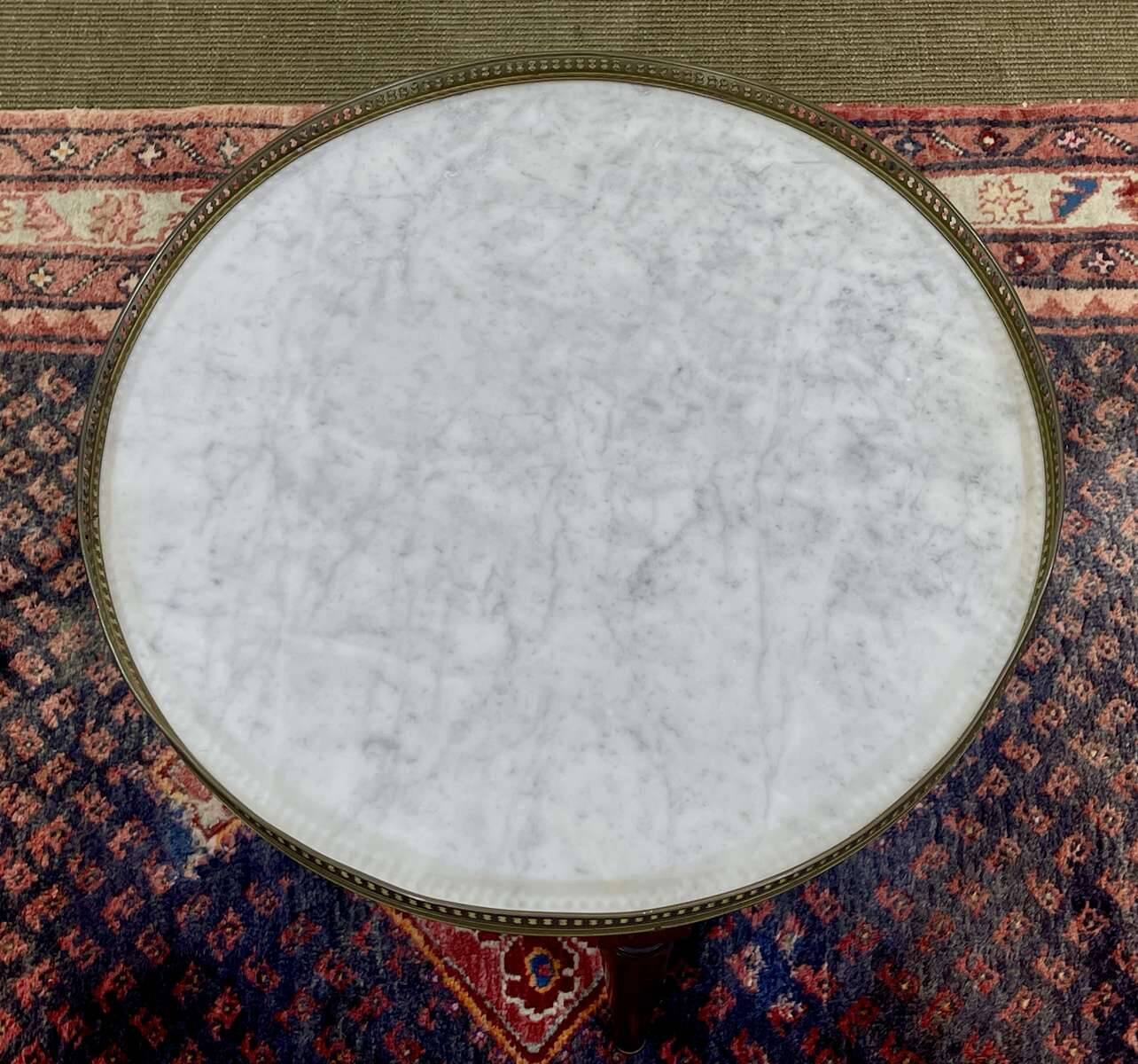 Louis XVI style bouillotte pedestal table from the 1950s