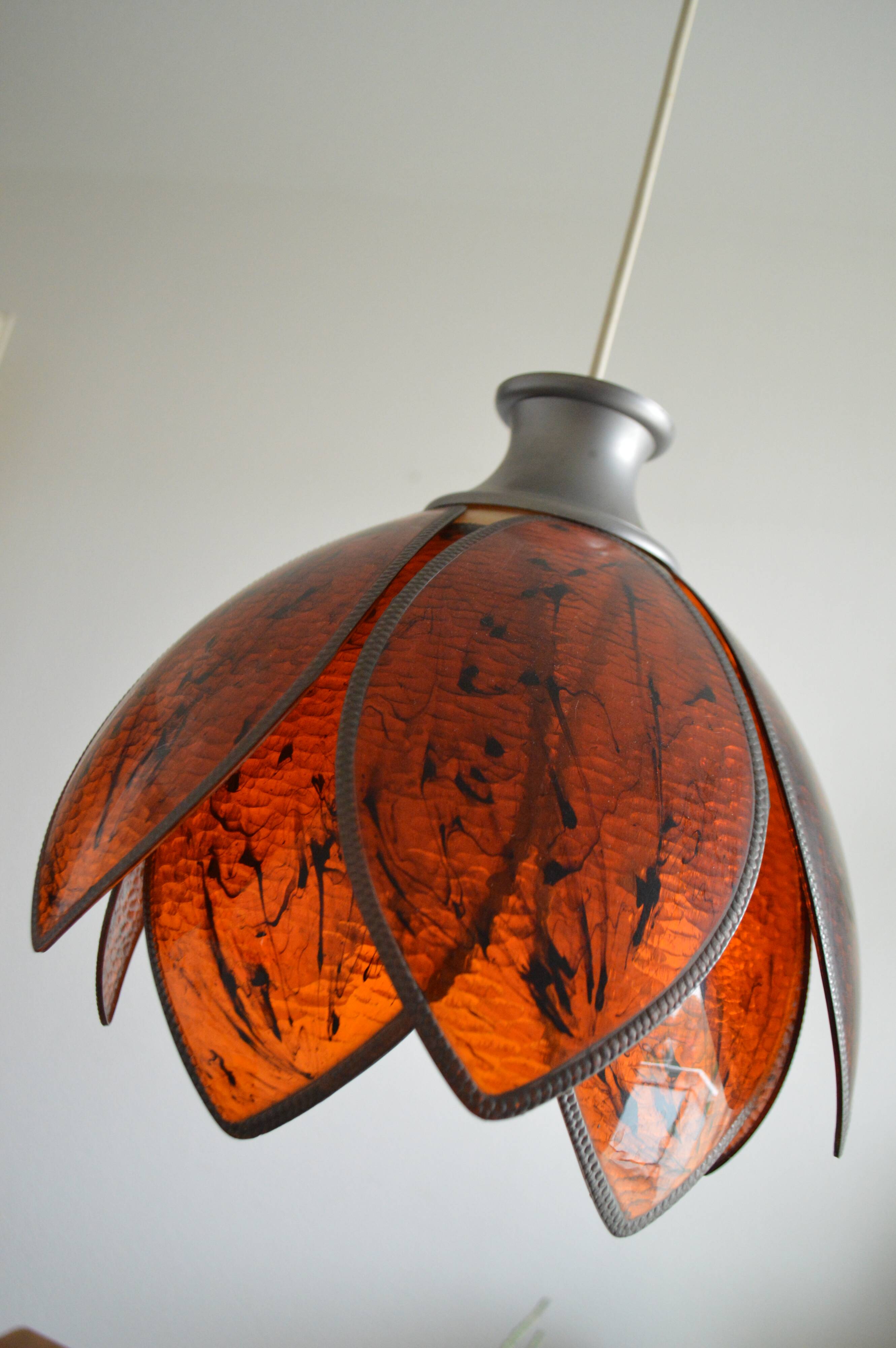 Chandelier pendant lamp in the shape of an artichoke design from the 70s