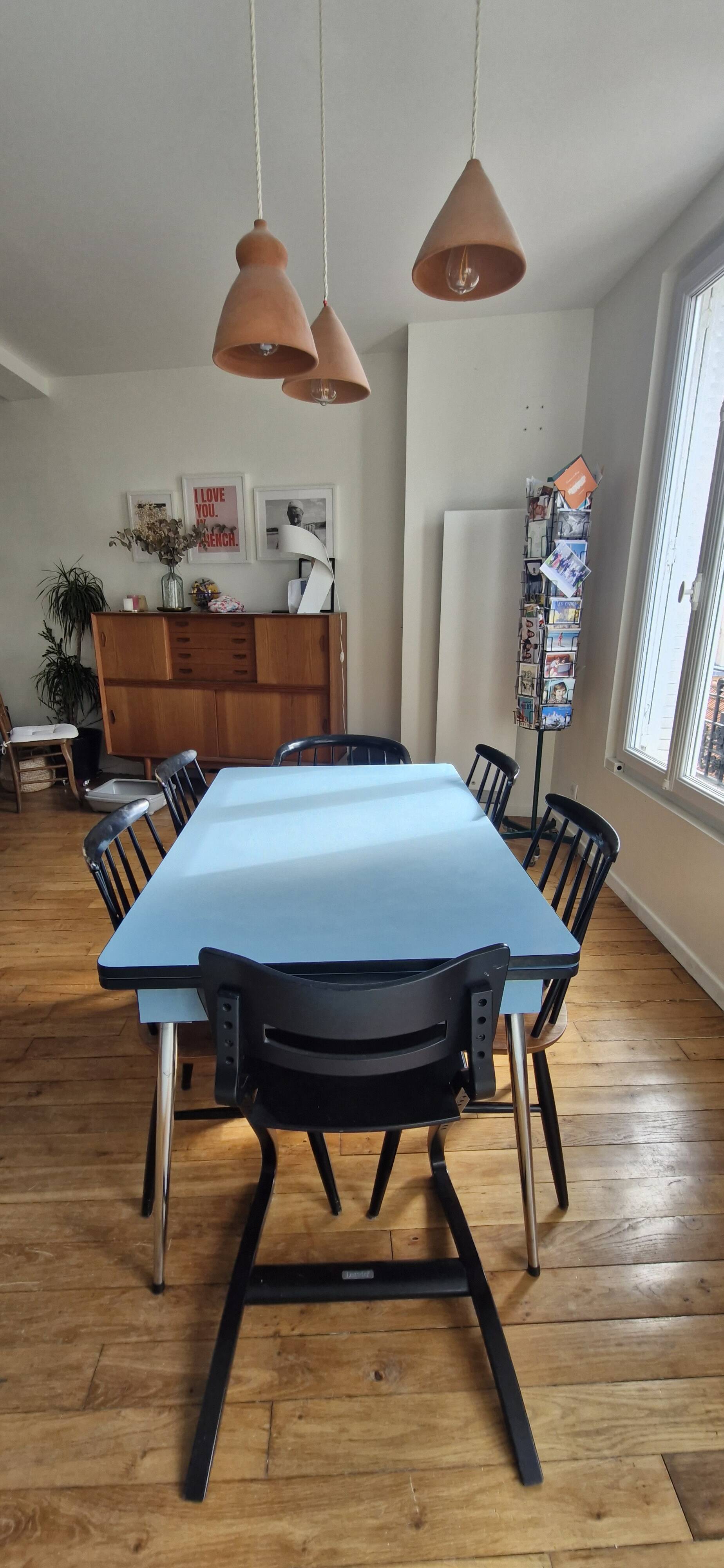 Extensible dining table, formica, 1970s