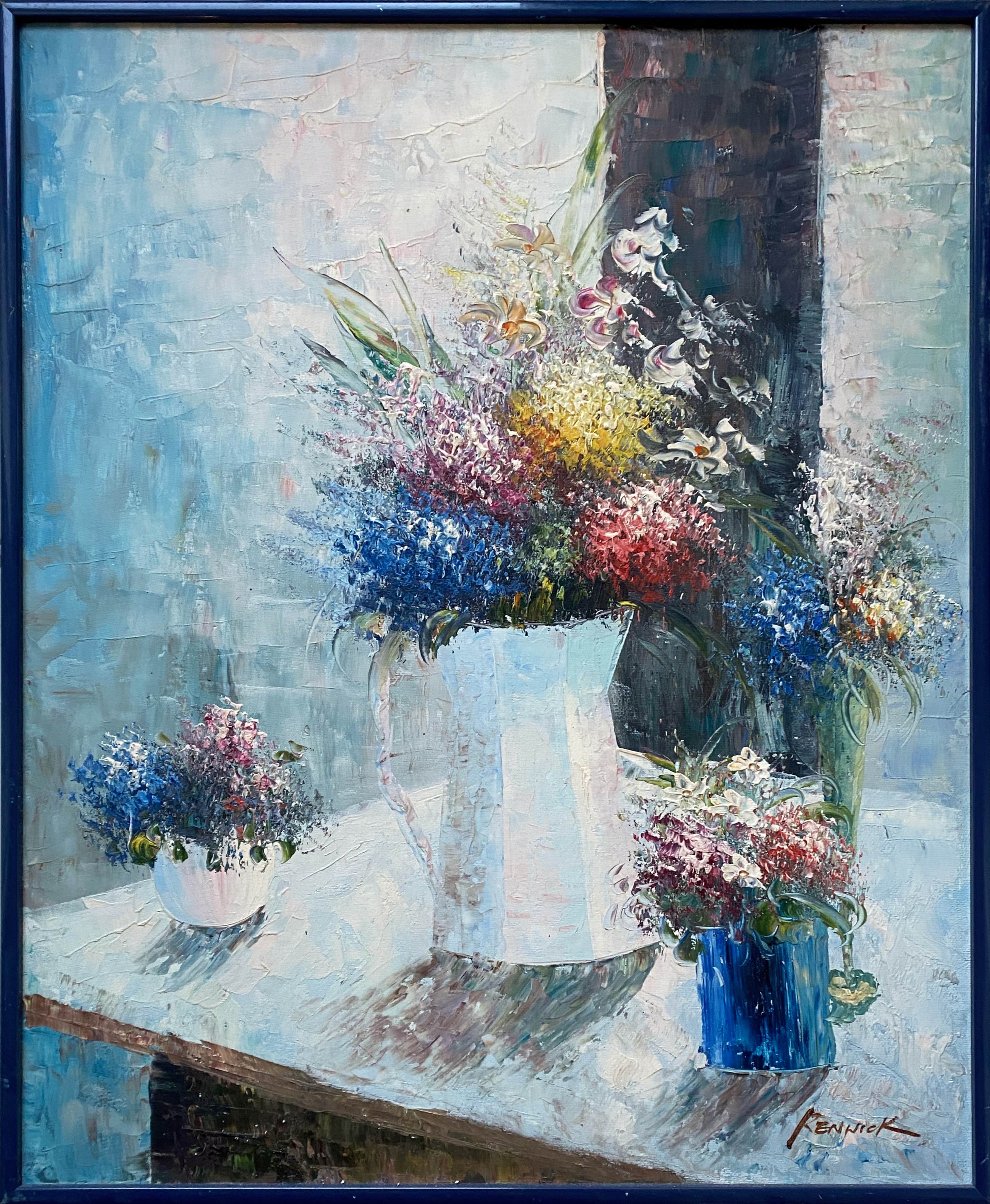 Table HST/P "Bouquet of light" signed Kenwick school of the twentieth century