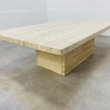 Rectangular travertine coffee table
