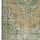 Vintage Turkish Carpet Floral Medallion Beige Green 280 x 166 cm