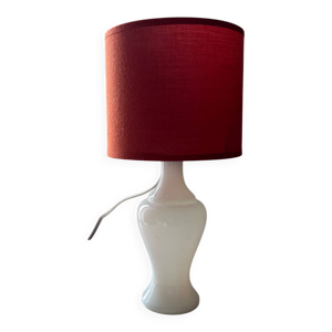 Lampe en opaline blanche