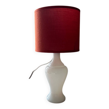 Lampe en opaline blanche
