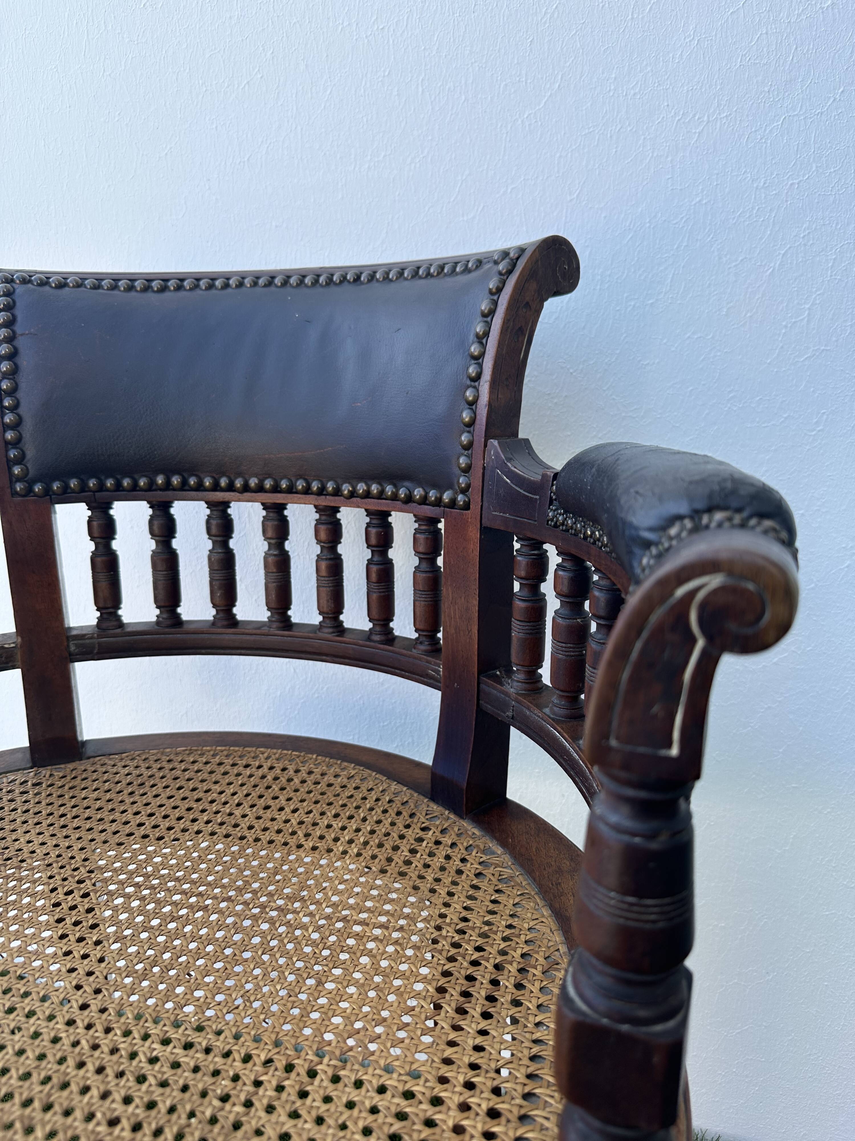 Napoleon III office chair in solid wood