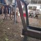 Table industrielle fer et verre 200 x 900 cm