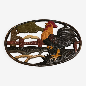 Rooster cast iron trivet