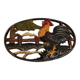 Rooster cast iron trivet