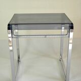 Table basse plexiglas et chrome 1970