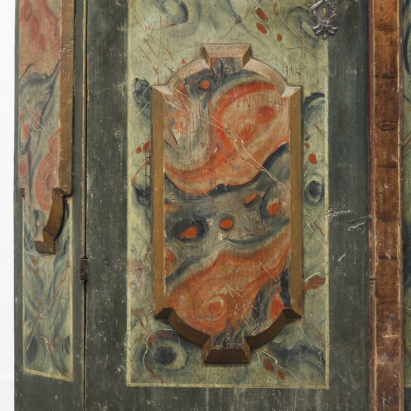 Folk art painted bridal wardrobe