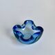 Murano Glass Bowl in Deep Blue and Mint Green