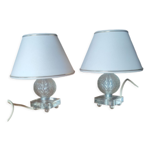 Paire de lampes en verre