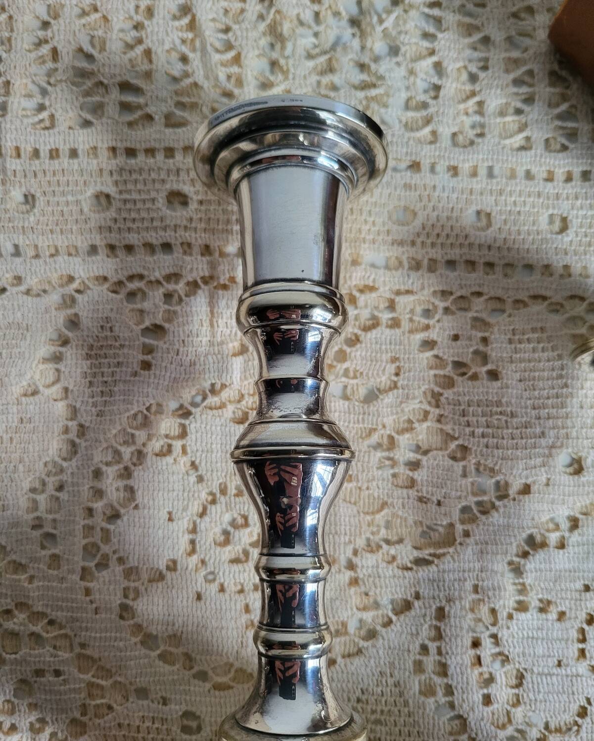 Pair of silver-plated candlesticks