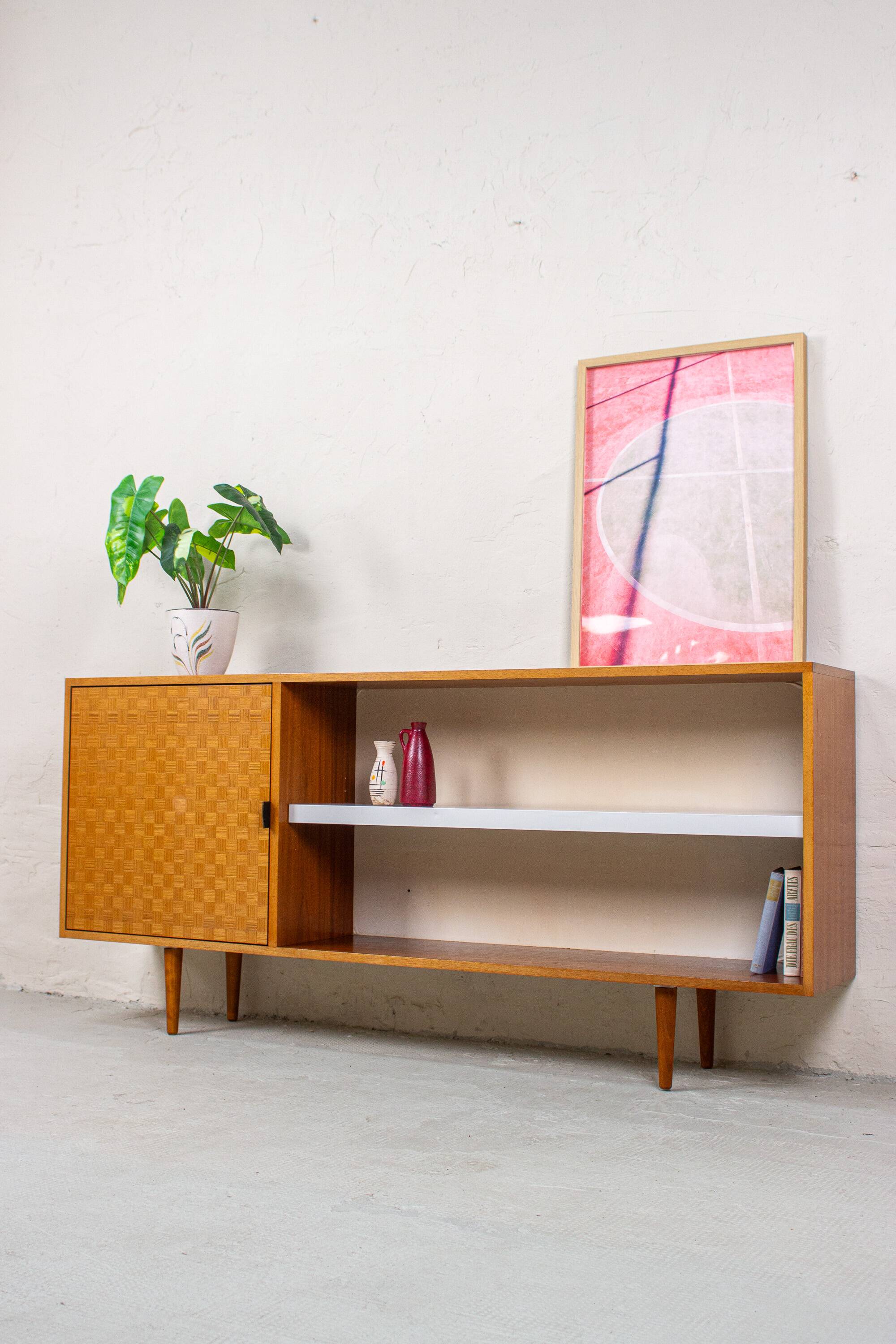 Vintage buffet sideboard highboard mid-century teak walnut