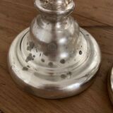 Pair of mercurized candle holders
