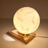 Vintage Art Deco Table Lamp, 40 years, Bakelite Melamine Opaline Marble