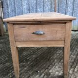 Antique solid cherry farmhouse table with 3 drawers and 1 pull out.