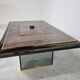 Table basse à café bar caché vintage par Fedam années 1980