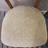 Pair of black mottled white leatherette chairs