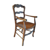 Fauteuil bois et assise paillée