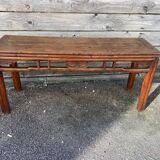 Asian low console in natural wood
