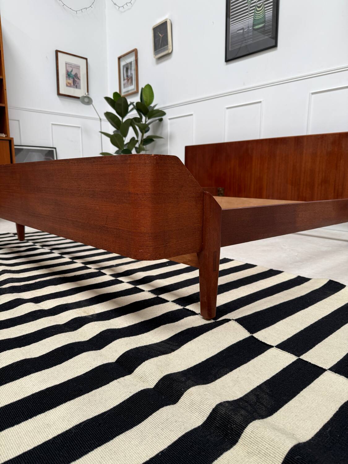 Scandinavian double teak bed