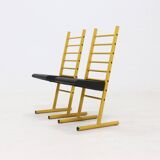 Set of 2 Italian Height Adjustable Chairs or Barstools 1980s