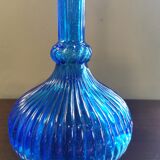 Vintage blue fluted decanter