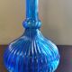 Vintage blue fluted decanter