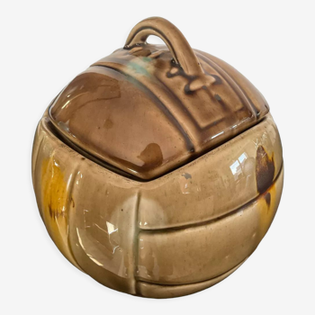 Pot vintage ballon en céramique émaillée