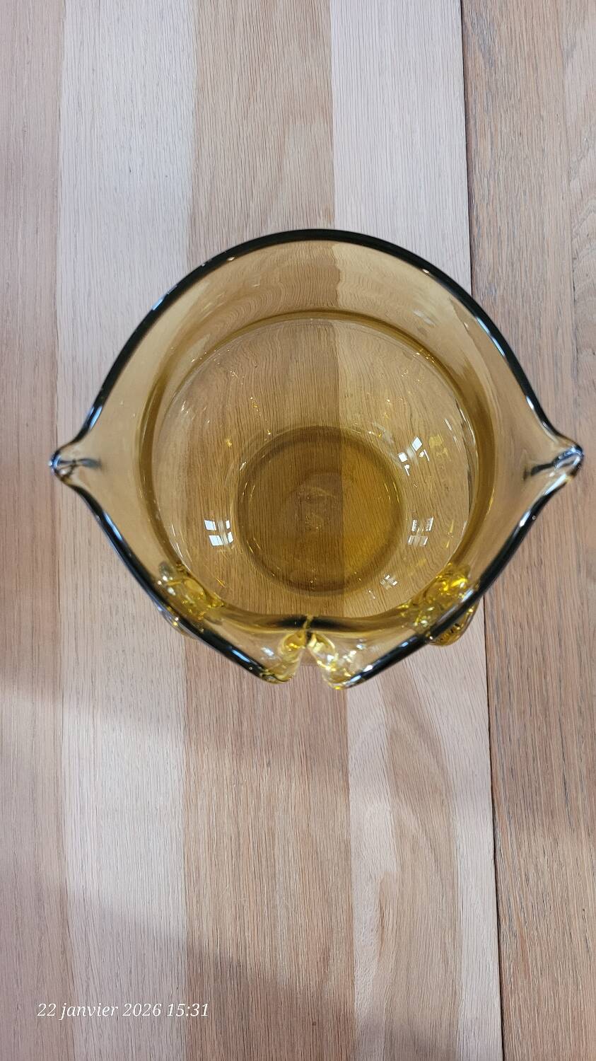 Amber glass vase design - owl shape