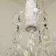 French Vintage  5 Light Barley Twist Glass and Crystal Chandelier