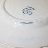 Set of 4 dessert plates in earthenware of St Amand model Regency, iron earth