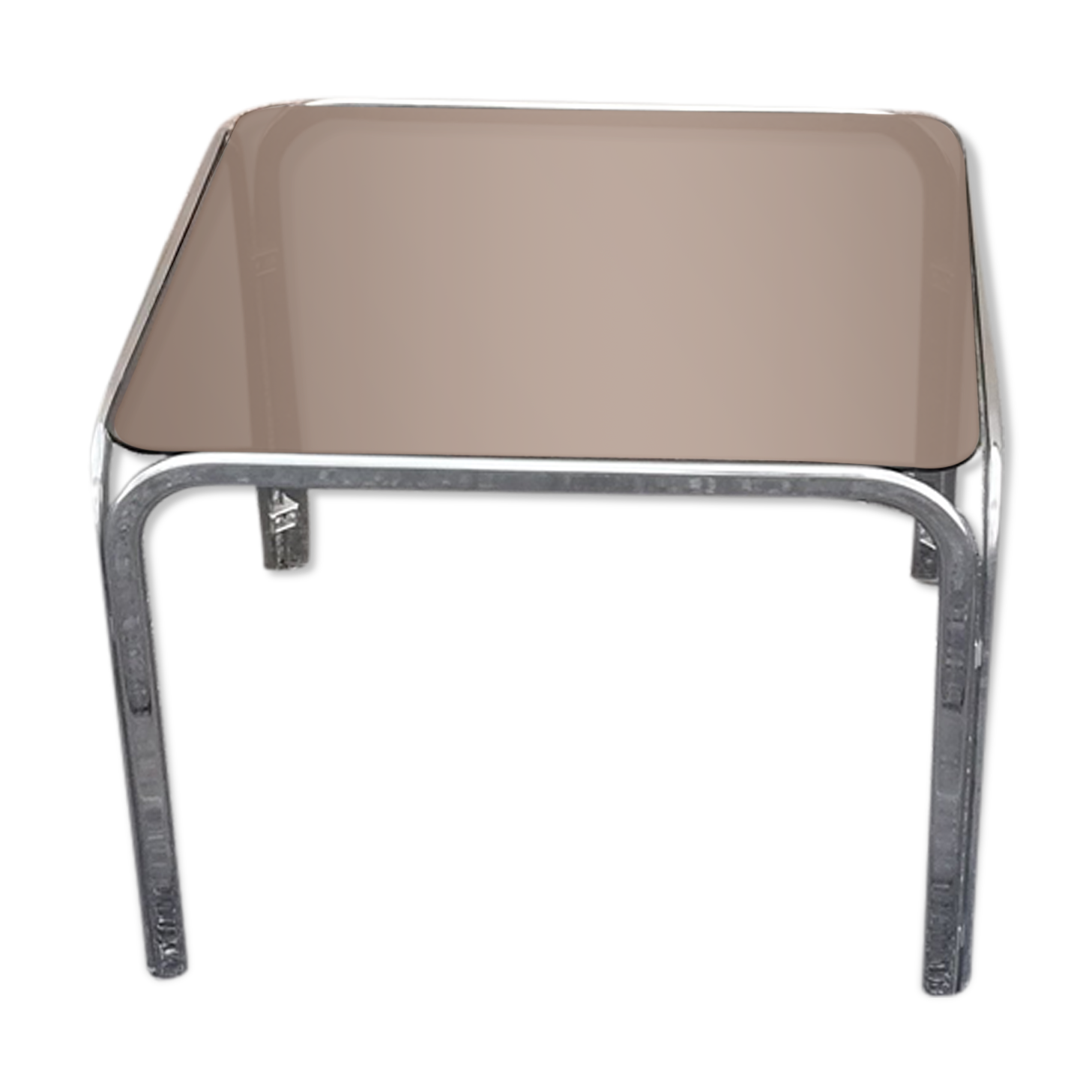 Vintage coffee table chrome and smoked glass