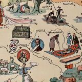 Old illustrated map of the Limousin - JP Pinchon