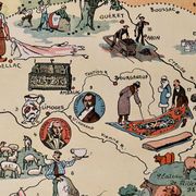 Affiche ancienne carte illustrée du Limousin - JP Pinchon