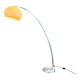 Lampe arquée par Sölken, aluminium brossé avec un abat-jour en verre acrylique, années 1970.