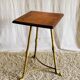 English side table in brass and solid wood - late 19th century