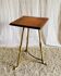 English side table in brass and solid wood - late 19th century