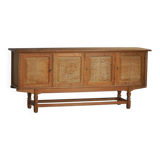 Low oak sideboard, mid-century modern, made by a Danish cabinetmaker, 1960s.