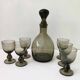 6 blown glass glasses and carafe 1960