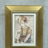 Erik Brandt, Swedish Modern Portrait, Oil on Panel, 1960s