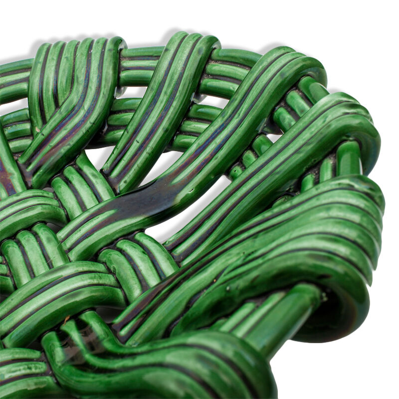 Ceramiquecorbeille green braided slushy fruit bowl