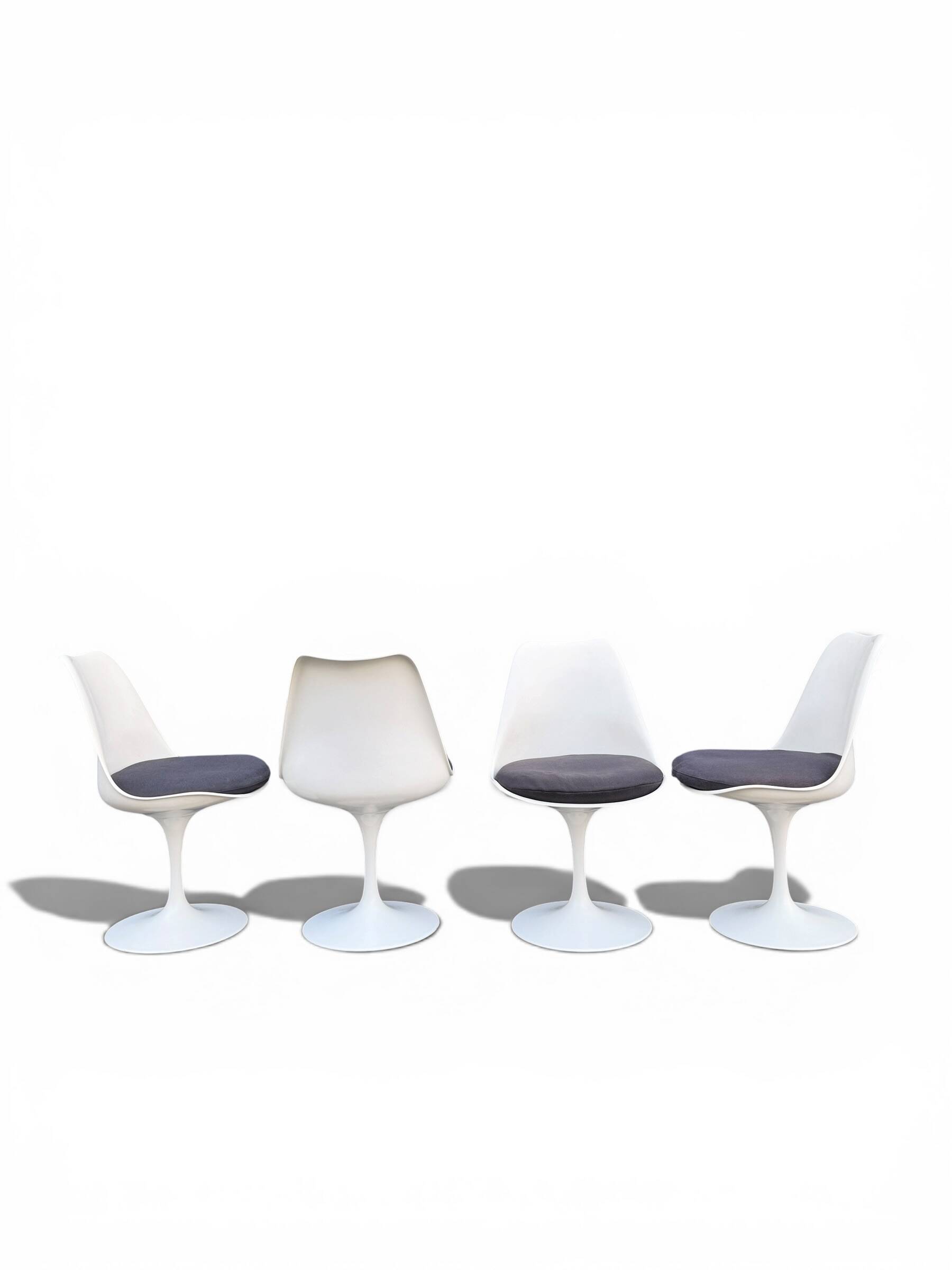 Suite de 4 Chaises Tulipe Eero Saarinen pour Knoll - Modèle Fixe