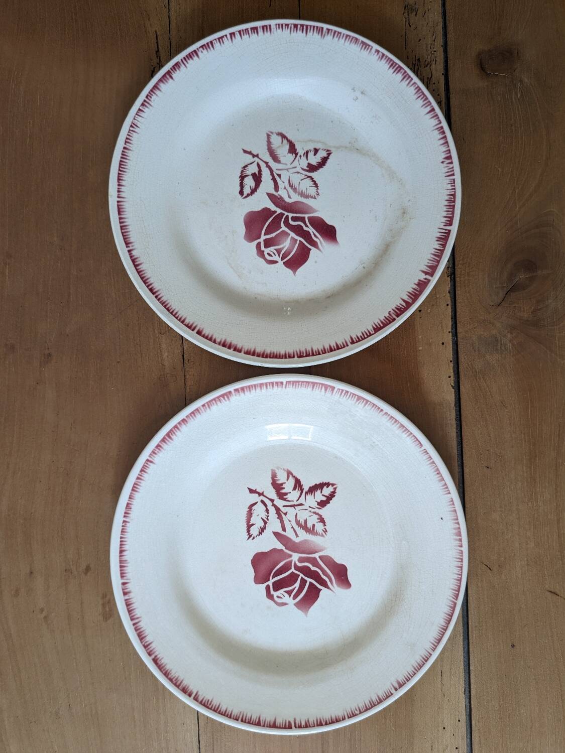 2 Digoin Sarreguemines Rolande dinner plates