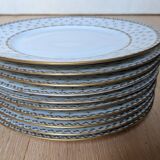 10 Limoges porcelain dinner plates with gilt decoration – Dupont Desfontaines